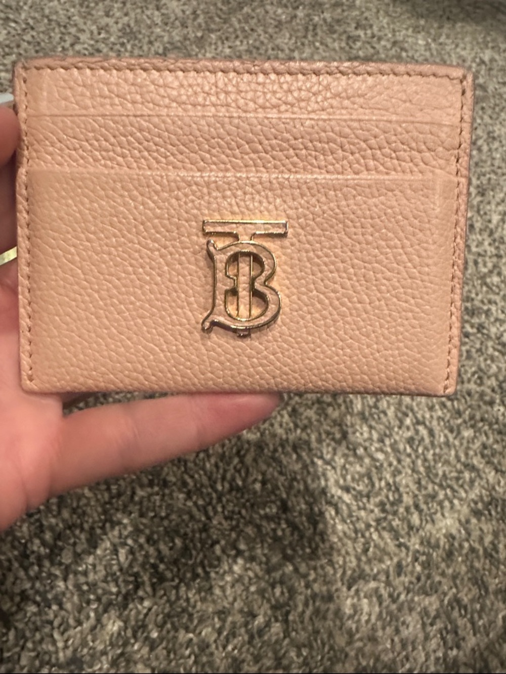 Burberry Blush Pink TB Monogram Leather Card Case